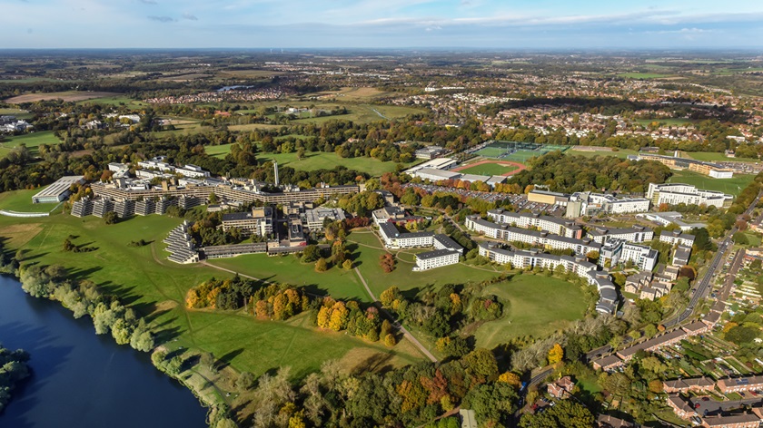 Aerial view of UEA campus